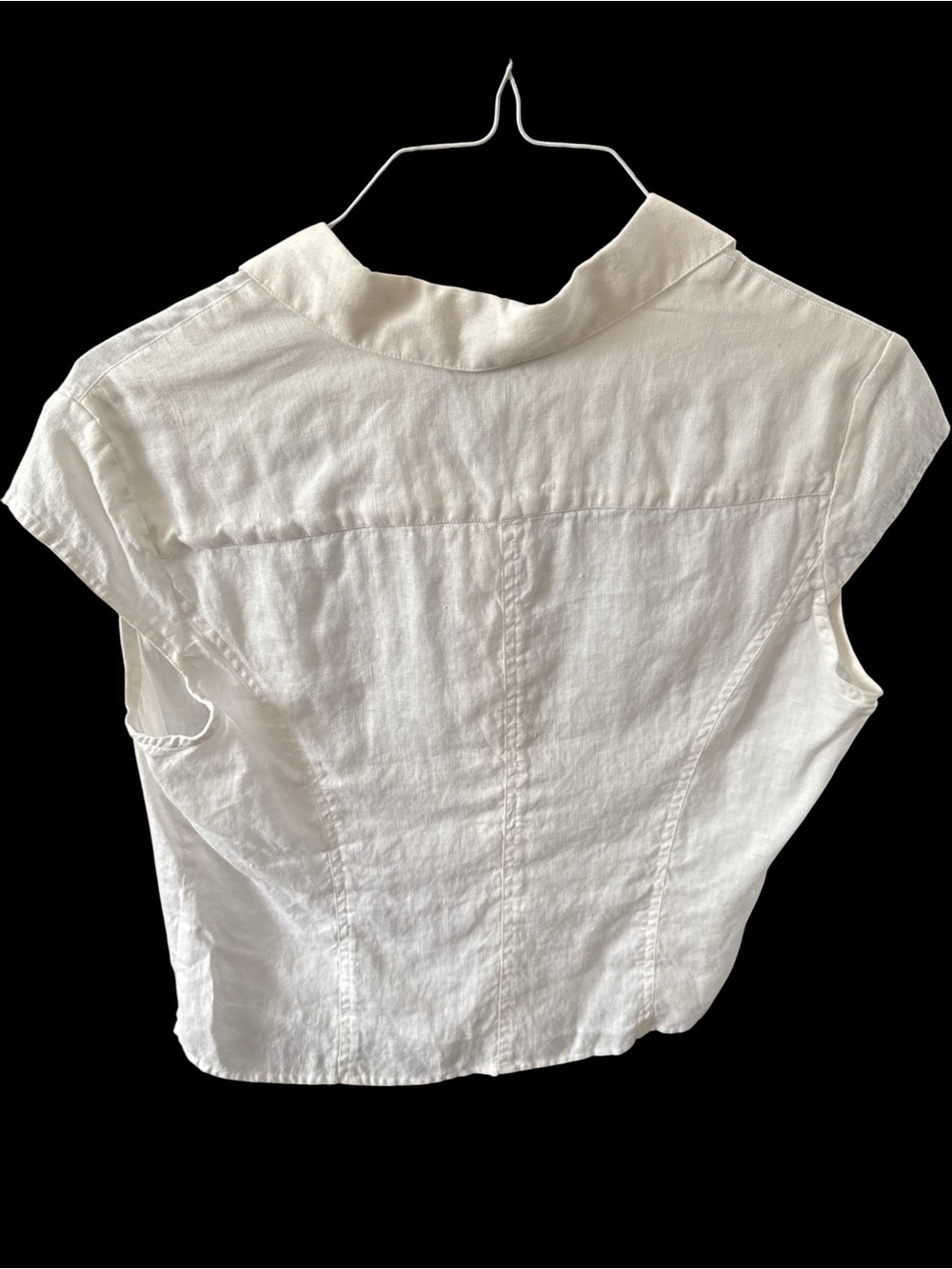Nygård Collection 100% Linen White Button Front Blouse Petite 16 - Picture 5 of 6
